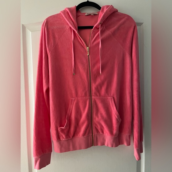 JUICY COUTURE Pink Zip Up Sweater Y2K - Picture 1 of 4